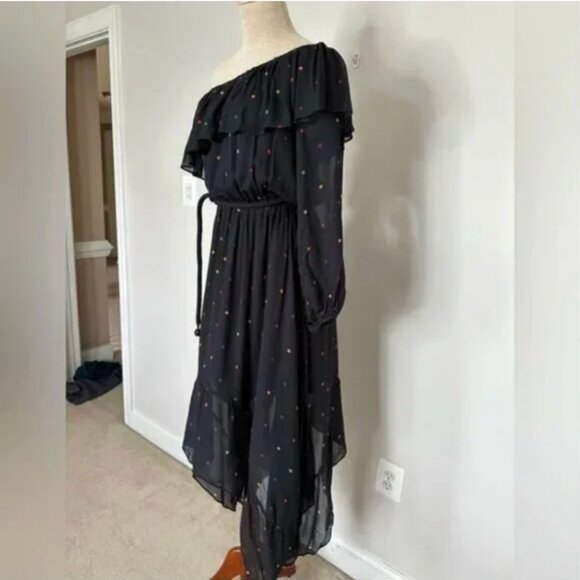 Farm Rio Black Dots One Shoulder Dress Size Medium NWT - Picture 9 of 15